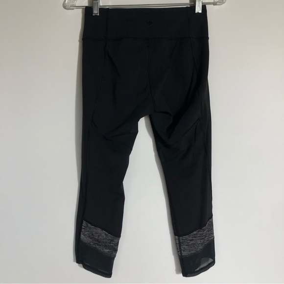 Lululemon If Youre Lucky Crop Leggings Size 4 Black Gray Mesh Cropped Yoga Tight - Picture 5 of 11